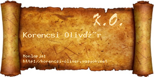 Korencsi Olivér névjegykártya
