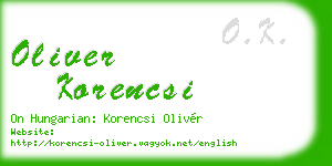 oliver korencsi business card